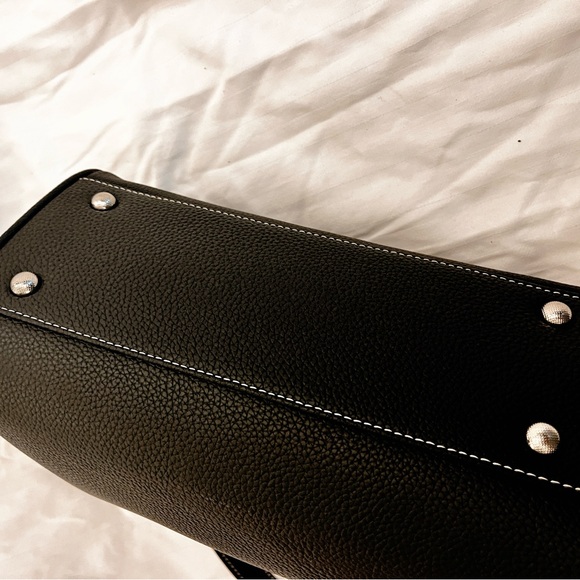 Black Leather Top Handle Crossbody Bag - Picture 8 of 10